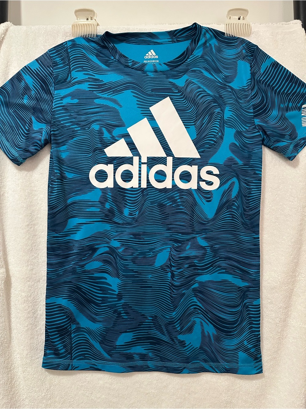 adidas Blue Wave Graphic Short Sleeve Boys Tee